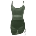 thumbnail image 6 of One Piece Swimsuit Women Twist Front Scoop Neck Tummy Control Ruched Bathing Suits Mesh Swim Dress Modest Swimwear, 6 of 7