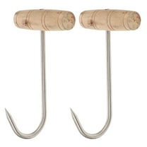 Soimiss 2Pcs Handheld Meat Hook Stainless Steel for Grilling Meat Outdoors