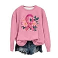 thumbnail image 4 of Busydd Plus Size Sweatshirt for Women Trendy Breast Cancer Awareness Sweatshirts Casual Loose Long Sleeve Crewneck Sweatshirts Comfy Oversized Pullover Sweatshirts 5XL, 4 of 4