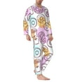 thumbnail image 2 of Naloa Donuts and Coffee Men’s Pajamas Set - Long Sleeve Button Down Sleep Shirt and Pajama Bottoms Sleepwear Set-Medium, 2 of 7