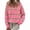 Hot Pink #083, variant on Womens Quarter Zip Striped Sweater Oversized Turtleneck Pullover Top, 2XL