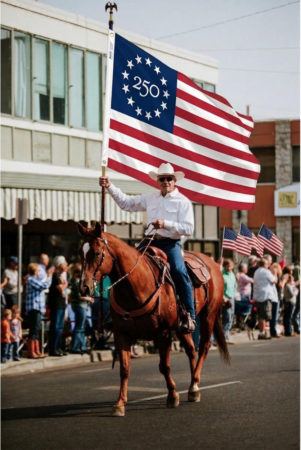 USA 250th Anniversary Flag 3x5 Ft, 1776–2026 Semiquincentennial Printed Polyester Outdoor Banner, American Patriotic Celebration Decor Flag