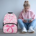 thumbnail image 2 of Yspwyqan Baseball Backpack for Girls 6-8, Pink Bow 17" Lightweight School Backpack with Front Pocket, Adjustable Straps, Cute Print School Bags for Preschool Kindergarten, 2 of 7
