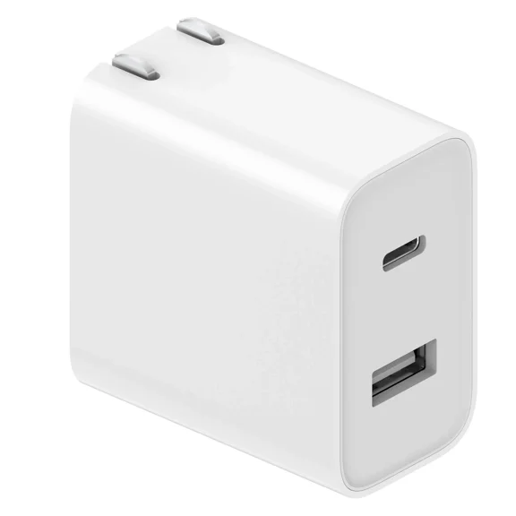 Xiaomi Mi 33W Wall Charger, Dual-port Outlet (Type-A & Type-C Ports) PD Charging, White