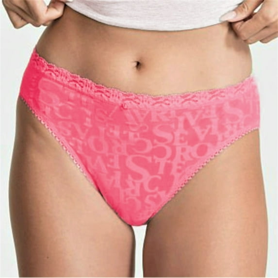Victoria's Secret Women's Logo Lace Burnout High Rise Brief Panties