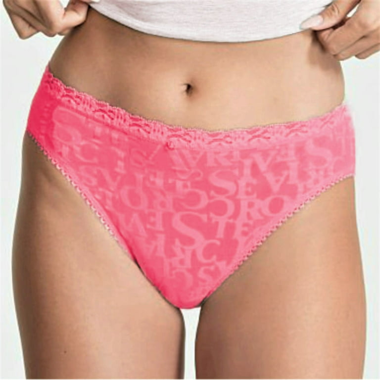 Victoria's Secret Women's Logo Lace Burnout High Rise Brief Panties 