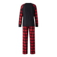 thumbnail image 4 of Franhais Christmas Family Pajamas Sets, Long-Sleeved Letter Print Round Neck Tops + Plaid Pattern Trousers Sleepwear Outfits, 4 of 8