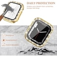 thumbnail image 3 of [2 Pack] Bling Screen Protector Case for Apple Watch 44mm Series 6 5 4 SE, Women Glitter Full Protective Clear Hard PC Cover Compatible with iWatch Series 6/5/4/SE 44 mm Accessories, Clear+Gold, 3 of 5
