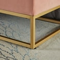 thumbnail image 5 of GZXS 58.6" End of Bed Bench, Button Tufting Design Velvet Upholstered Storage Bench with Gold Metal Base, for Bedroom, Window, Entryway, Living Room, Holds up to 500lbs, Pink, 5 of 9