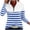 Blue-Tops, variant on Inverlee Striped Quarter Zip Stand Collar Long Sleeve Tops for Women Figure Flattering Stretchy Nautical Pattern Blouses Office Commute Soft Breathable Daily Tees