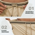 thumbnail image 4 of QPNGRP Men's Zipper Pocket Quick Dry Shorts Drawstring Elastic Waistband Casual Shorts Khaki 34, 4 of 6