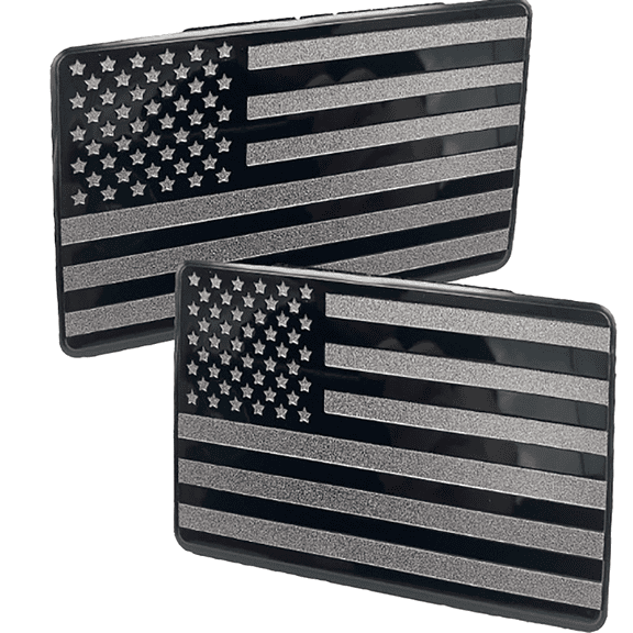ABODELINE 3D Plastic American Flag Decal, Black USA Flag Emblem Sticker for Car, Truck, SUV, Motorcycle, Patriotic Car Badges, Bumper, Window, Accessories (Black)
