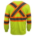 thumbnail image 2 of RK Safety NY BFL-T5712 High-Visibility Class 3 T Shirt with Moisture Wicking Mesh Birdseye and X pattern, Black Bottom (Neon Lime, Large), 2 of 2