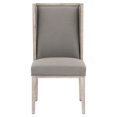 thumbnail image 2 of Benjara BM217408 Wingback Armless Chair with Wooden Legs&#44; Gray & Brown - Set of 2, 2 of 5