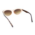 thumbnail image 4 of Womens Retro Hipster Keyhole Bridge Cat Eye Plastic Sunglasses Peach Tortoise - Brown, 4 of 4