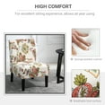 thumbnail image 5 of HOMCOM Linen Fabric Dining Chair with Pine Wood Legs and Sponge Padded Cushion, for Living Room, Dining Room, Flower Pattern, 5 of 8