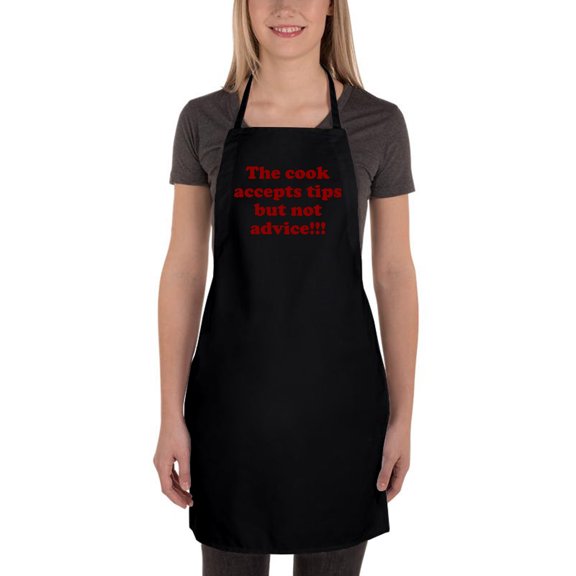 Awkward Styles Adjustable Unisex Bib Apron for Cooking - The Cook Accepts Tips, but not Advice!!! - Funny Design Apron