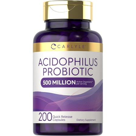 Acidophilus Probiotic | 500 Million CFU | 200 Capsules | Probiotic For Men & For Women | by Carlyle