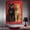 Red, variant on Mudket Purple Glitter Sequin Leopard Portrait Canvas Wall Art, Luxury Glam Wildlife Trendy Wall Art Print Waterproof Canvas for Living Room Bedroom Home Decor, Framed Ready to Hang - 12"L x 8"W