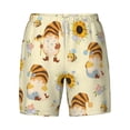 thumbnail image 4 of Lsque Mens Swim Trunks Watercolor Bee Honey Honeycomb Bee Pattern - Bathing Suit Compression Liner - Beach Swim Shorts Swimwear - (S-3XL) - Stretch Quick Dry -Small, 4 of 9
