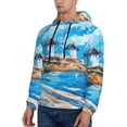 thumbnail image 3 of Sikiie Greek Island Windmills Painting Men's Hoodie, Essentials Hoodie, Sweatshirt, Pullover Hooded Sweatshirt for Men-XX-Large, 3 of 7