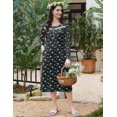 thumbnail image 4 of Ekouaer Long Sleeve Nightgowns for Women Long Sleepshirts Button Night Gowns Full Length Sleepwear with Pockets Flower Clusters, 4 of 6