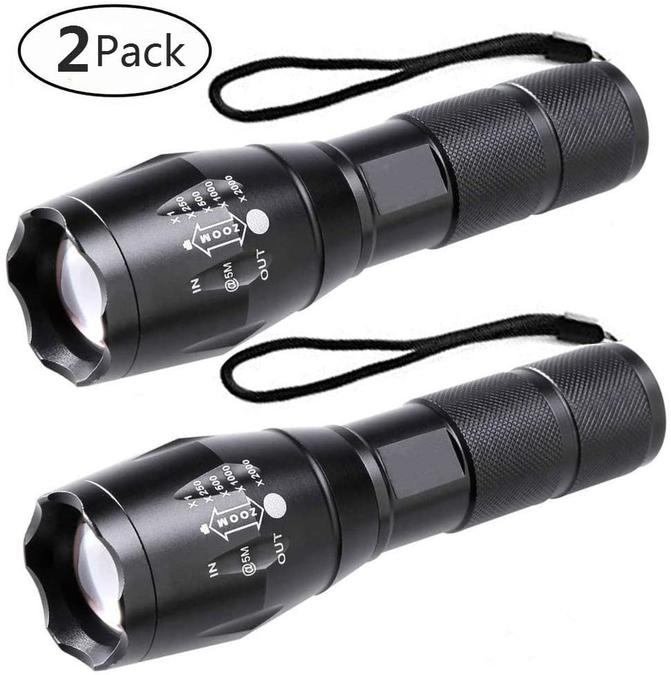 2PCS UltraFire 400 Meter CREE Q5 LED Tactical Rechargeable Flashlight Torch Lamp