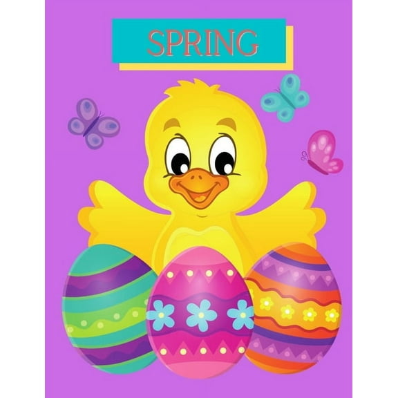 Spring Coloring Book: Yellow Ducks Spring Time is Here (Paperback)