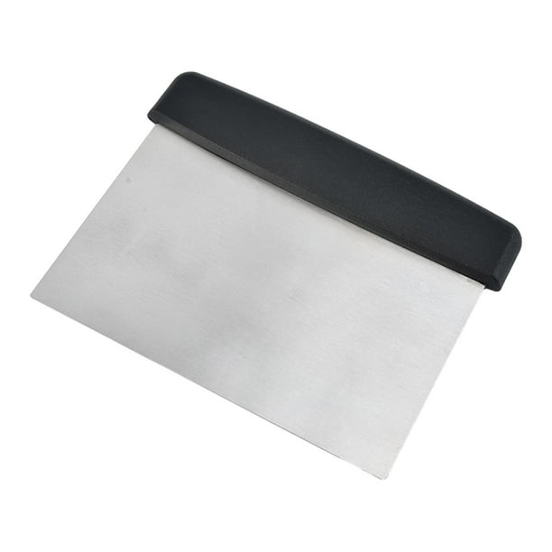Cortador de acero inoxidable, cortador para hornear, picador de alimentos, cortador de pan, multiusos Mango negro