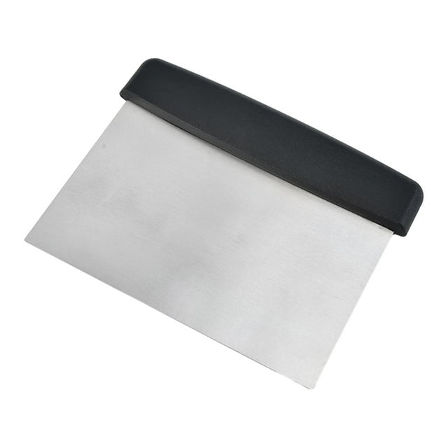 Cortador de masa de acero inoxidable, separador de pan, cortador para hornear para cafetería casera. Mango negro