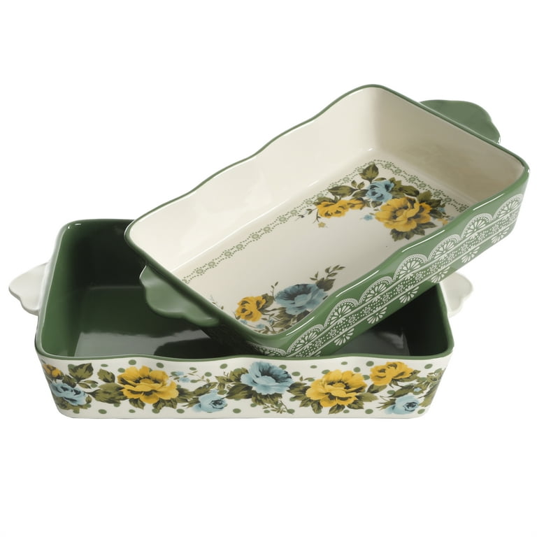 The Pioneer Woman Spring Bouquet Rectangular Baking Casserole Dishes 2- Pc  Set 