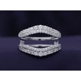 thumbnail image 2 of AFFY 1CT Round Cubic Zirconia Double Row Pave Set Curved Enhancer Guard Ring 14K White Gold over Silver-7.5, 2 of 7