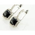 thumbnail image 2 of 3.60 TCW Drop Diamond Halo Earrings 14K White Gold Fancy Black Color Radiant Cut, 2 of 7