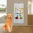 thumbnail image 1 of Bolsa de almacenamiento de juguetes para gatos, organizador de montaje en pared, soporte plegable de cuero para suministros para mascotas con múltiples bolsillos para varitas teaser, S y, 1 of 9