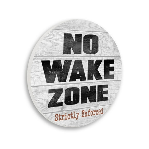 Stupell Industries No Wake Zone Beach Plank Rustic Grain Pattern,12 x 12,Design By Regina Nouvel