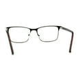 thumbnail image 4 of Mens Metal Half Rim Rectangular Reading Glasses Brown Tortoise +1.5, 4 of 4