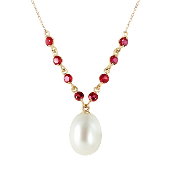 Galaxy Gold 14K Yellow Gold 5 Carat Pearl Pendant Necklace - June Birthstone - Balance & Intuition - 16" to 24" - Fine Jewelry for Women