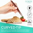 thumbnail image 2 of O'Creme Rose Gold Stainless Steel Precision Kitchen Culinary Fine-Tip Tweezer Tongs, 1 with Curved Tip and 1 with Straight Tip, 2 of 6