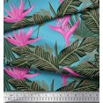 thumbnail image 2 of Soimoi Cotton Voile Fabric Floral & Leaves Tropical Fabric Prints By Yard 56 Inch Wide, 2 of 3