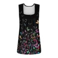 thumbnail image 4 of WEIWEN Summer Tank Tops for Women Pleated Floral Printed Square Neck Sleeveless Shirts Casual Loose Fit Trendy Camisole Vest Purple, XXL, 4 of 5