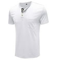 thumbnail image 4 of Mens Henley Shirts Henley Collar Short Sleeve Slim Fit Solid Color Casual Loose T Shirts, 4 of 5