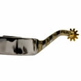 thumbnail image 3 of Jeffers Equine Men Cutting Spurs for Horse Owner, Pair – Western Horse Riding Accessories with Brass Trim , 10 Point Rowel, Stainless Steel, 2 3/4" Shank & 1 1/4" Band, Cowboy Equestrian Gear, 3 of 6