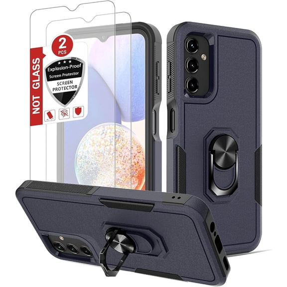 Samsung Galaxy A14 5G Case with Screen Protector, Military Grade Dual Layer Shockproof Heavy Duty Shockproof Full Body Protective Phone Cover for Galaxy A14 5G, 6.6 inch, 2023 Blue
