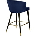 thumbnail image 2 of Meridian Furniture Cassie 28"H Velvet Bar Stool in Navy (Set of 2), 2 of 7