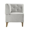 thumbnail image 3 of Linon Hale Tufted Back Fully Upholstered Corner Nook Bench in Light Grey Fabric, 3 of 18