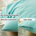 thumbnail image 3 of Funda de almohada para el hogar sencilla, color puro, refrescante, sofá, ventana, funda de almohada, 2 uds., 3 of 5