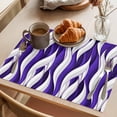 thumbnail image 3 of Dark Purple White Stripes Placemats Set&nbsp;of&nbsp;8 Abstract Geometric Aesthetic Striped Heat Insulation Washable Place Mats, Non-Slip Table Mats for Dining Table Party Kitchen Decor,13x19 Inch, 3 of 9