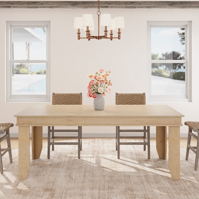Kojooin 71 in Farmhouse Dining Table for 6 to 8 People, Large Rectangular Kitchen Table with Sturdy Wood Frame
