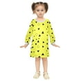 thumbnail image 5 of Yellow Triangle Dots Girls'long-sleeved dress Thickened A-dress Warm Dress Basic Shirt Party Dresses, 5 of 7