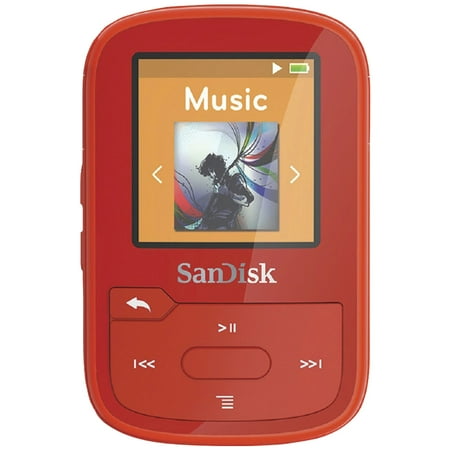 Sandisk Sdmx28-016g-a46r Clip Sport Plus Mp3 Player With Bluetooth (red)